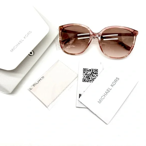 Michael Kors Pink and Brown Sunglasses with Oversized Frame  display picture 3